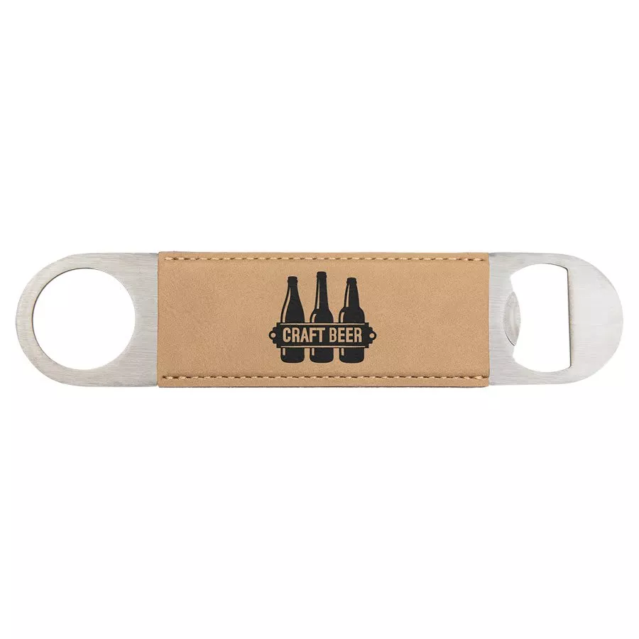 1 1/2 x 7 Laserable Leatherette Bottle Opener