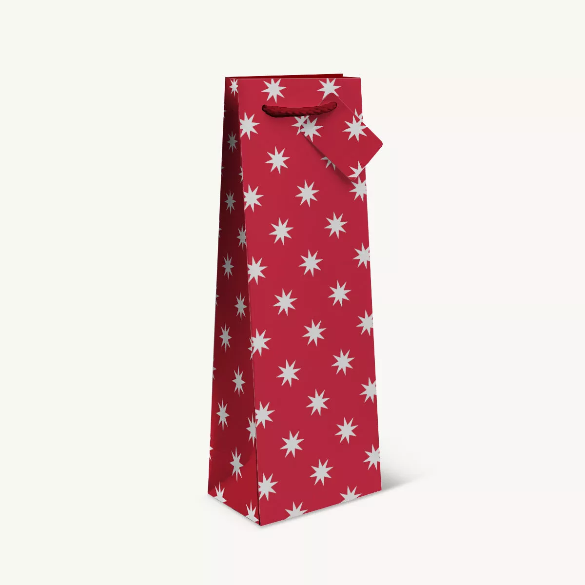 1 bottle red with foil silver star gift bag