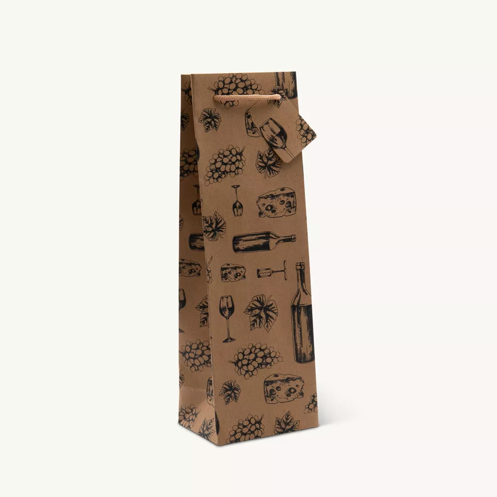 1 bottle wine and cheese gift bag