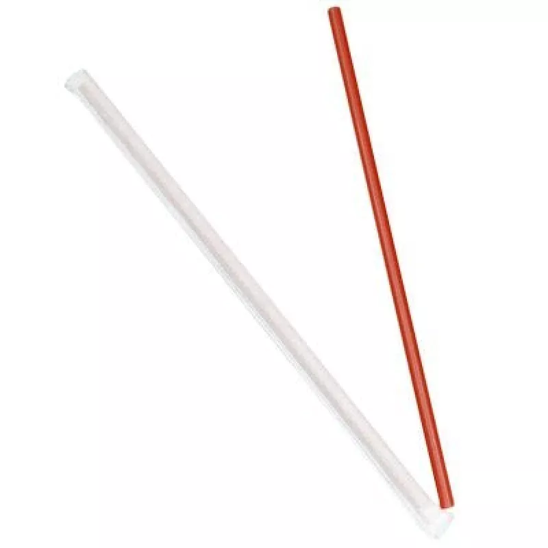 10.25 Red Giant Straws Individually Wrapped Plastic Straws