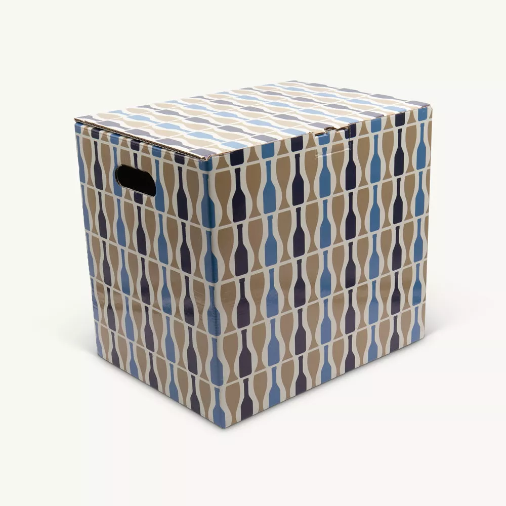 12 bottle retro print gift box
