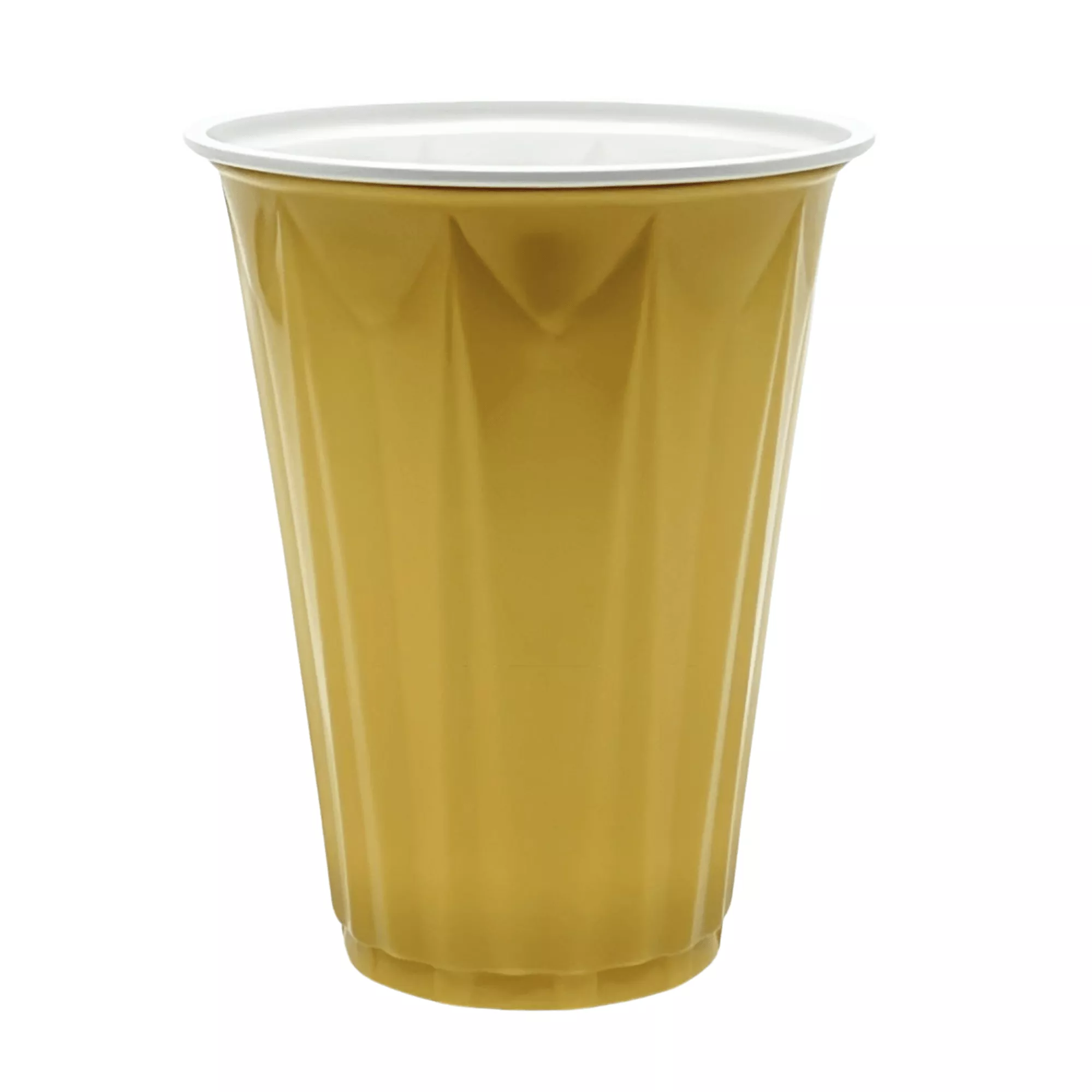 12oz Gold Plastic Beverage Cups Disposable Drinkware