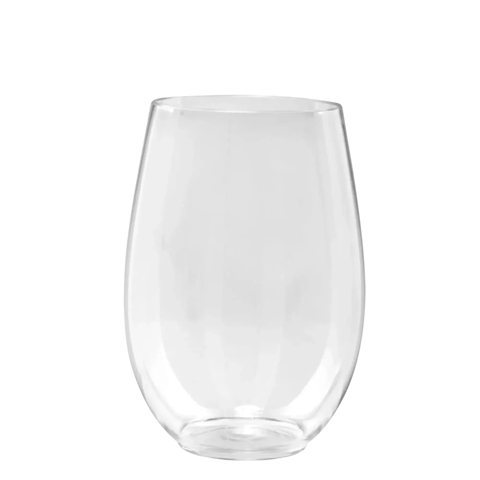 12oz Stemless Clear Plastic Disposable Wine Goblet
