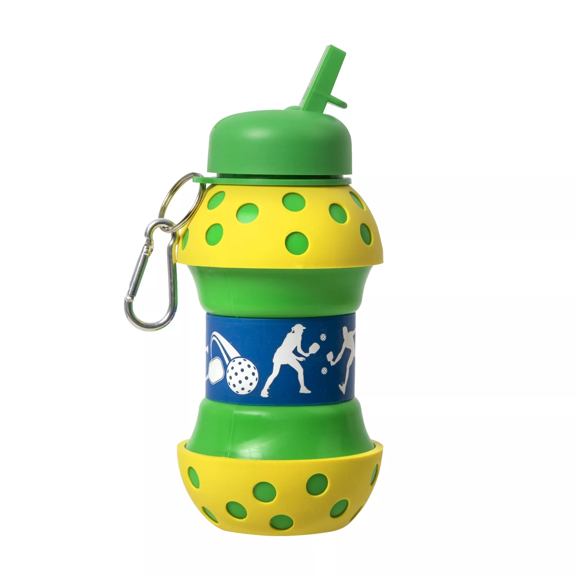 16 oz. Pickleball Collapsible Silicone Drinking Bottle