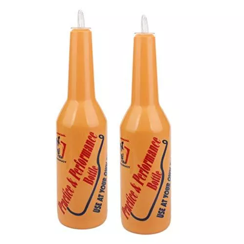 (2 Pack) Flair Bartender Practice & Performance Bottle, 3 inch x 11-1/5 inch – Orange