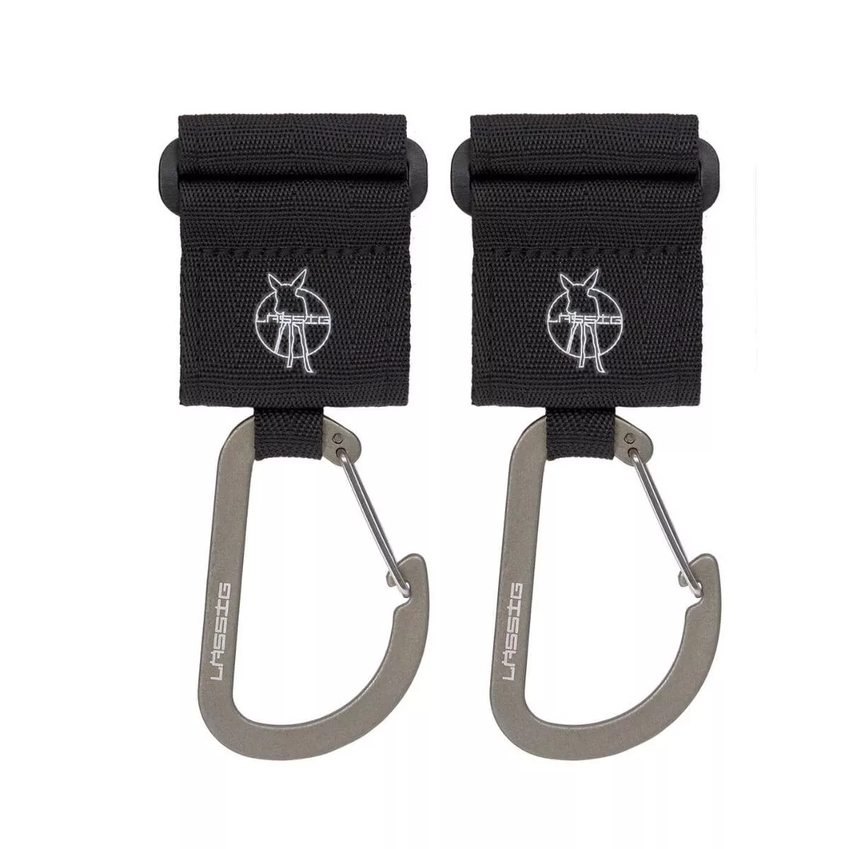[2-Pack] Lassig Cas Stroller Hooks With Carabiner 2 Pcs – 5 Colors