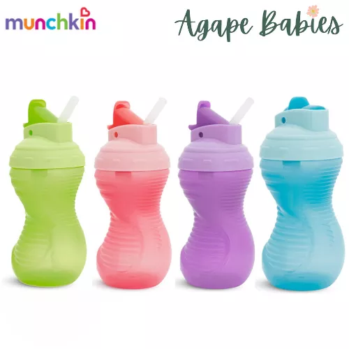 [2-Pack] Munchkin Mighty Grip Flip Straw Cup – 10oz