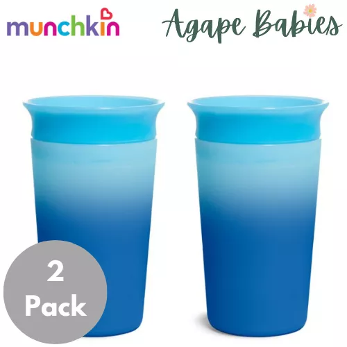[2 Pack] Munchkin Miracle 360 Colour Changing Cup – 9oz (Blue)