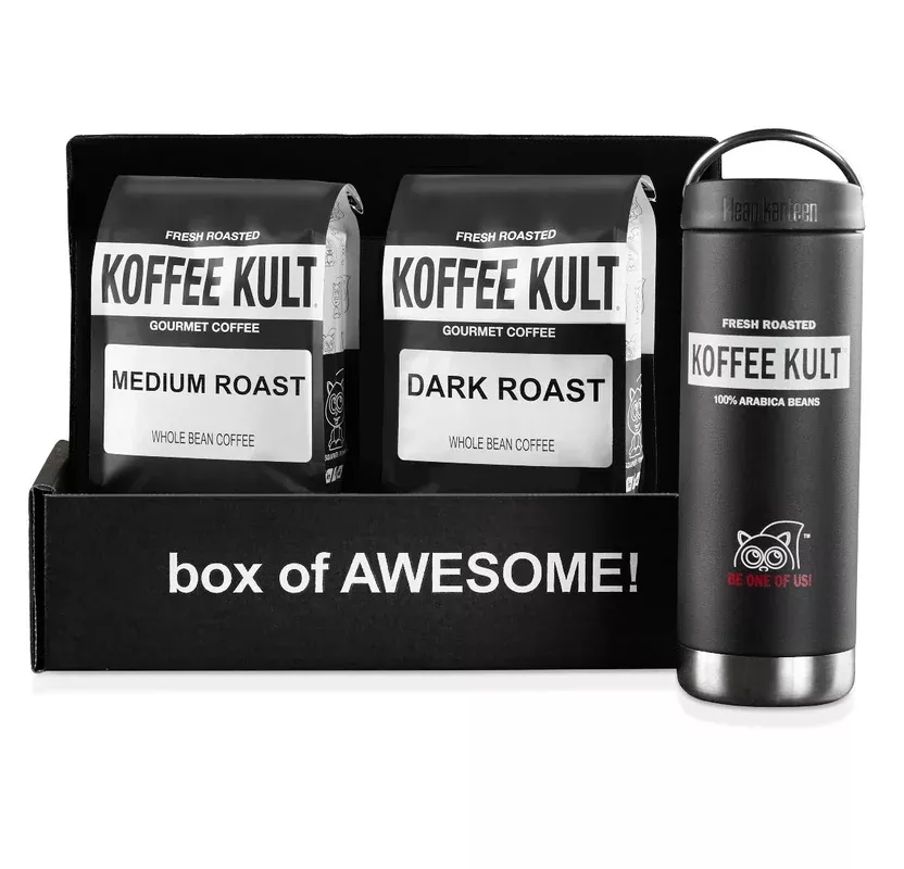 2 x 12oz Coffees & Travel Mug Gift Box
