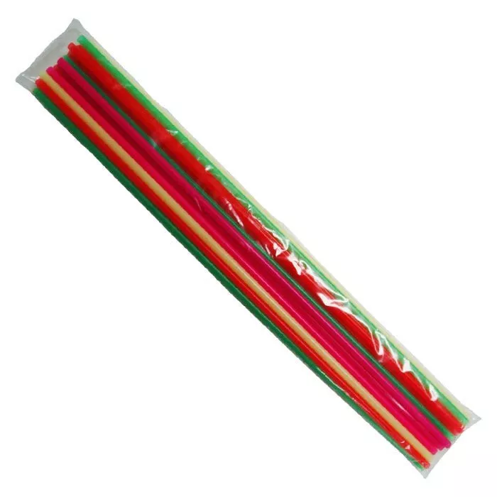 20 Assorted Neon Luau Straws Extra Long Party Straws