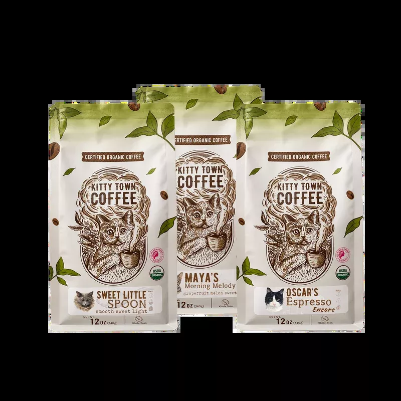 3 Bag Organic Sampler: Smooth Drinkers. Spoon, Maya & Oscar