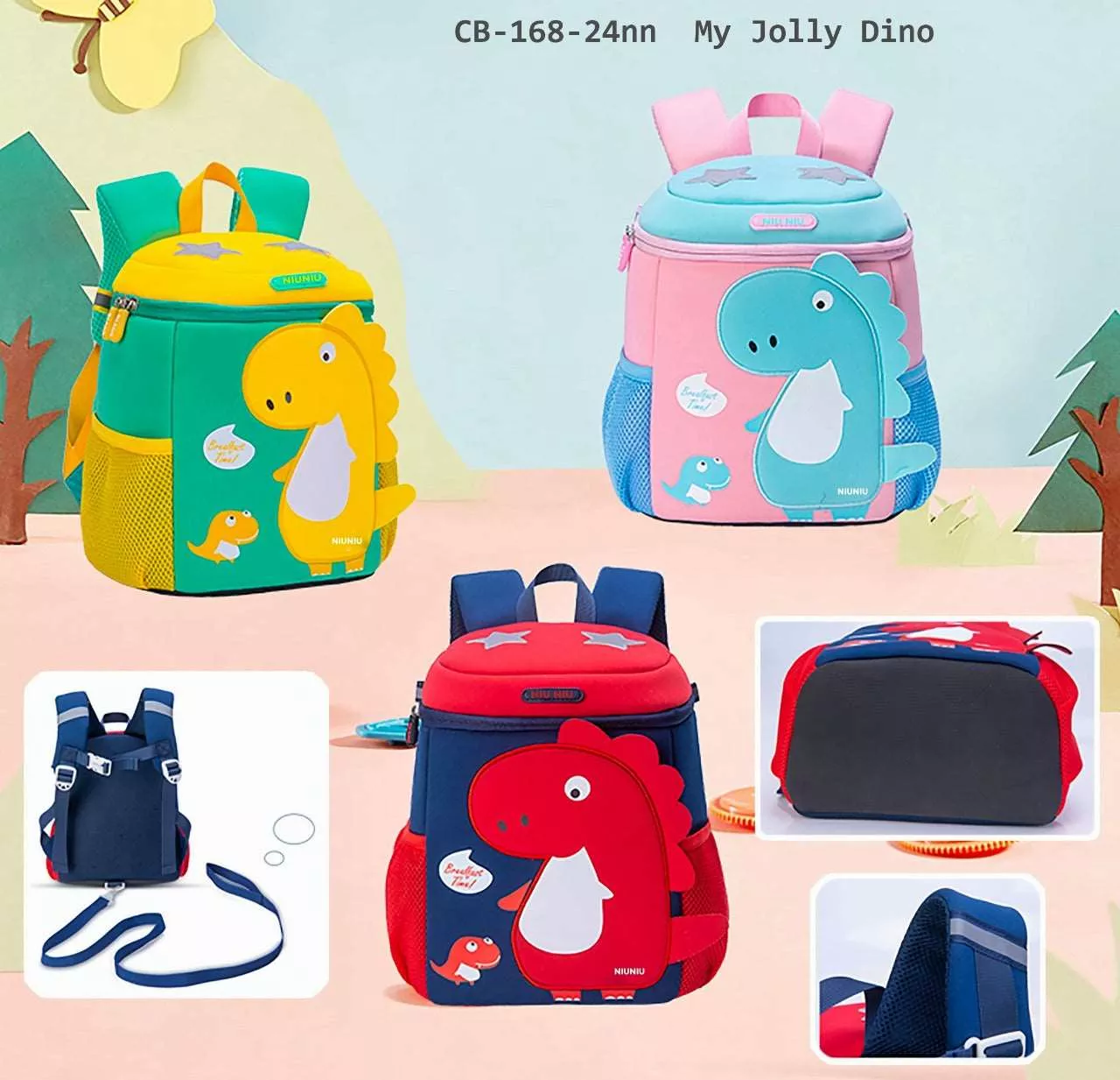 3D Dino Backpack for Kindergarten - Fun Design