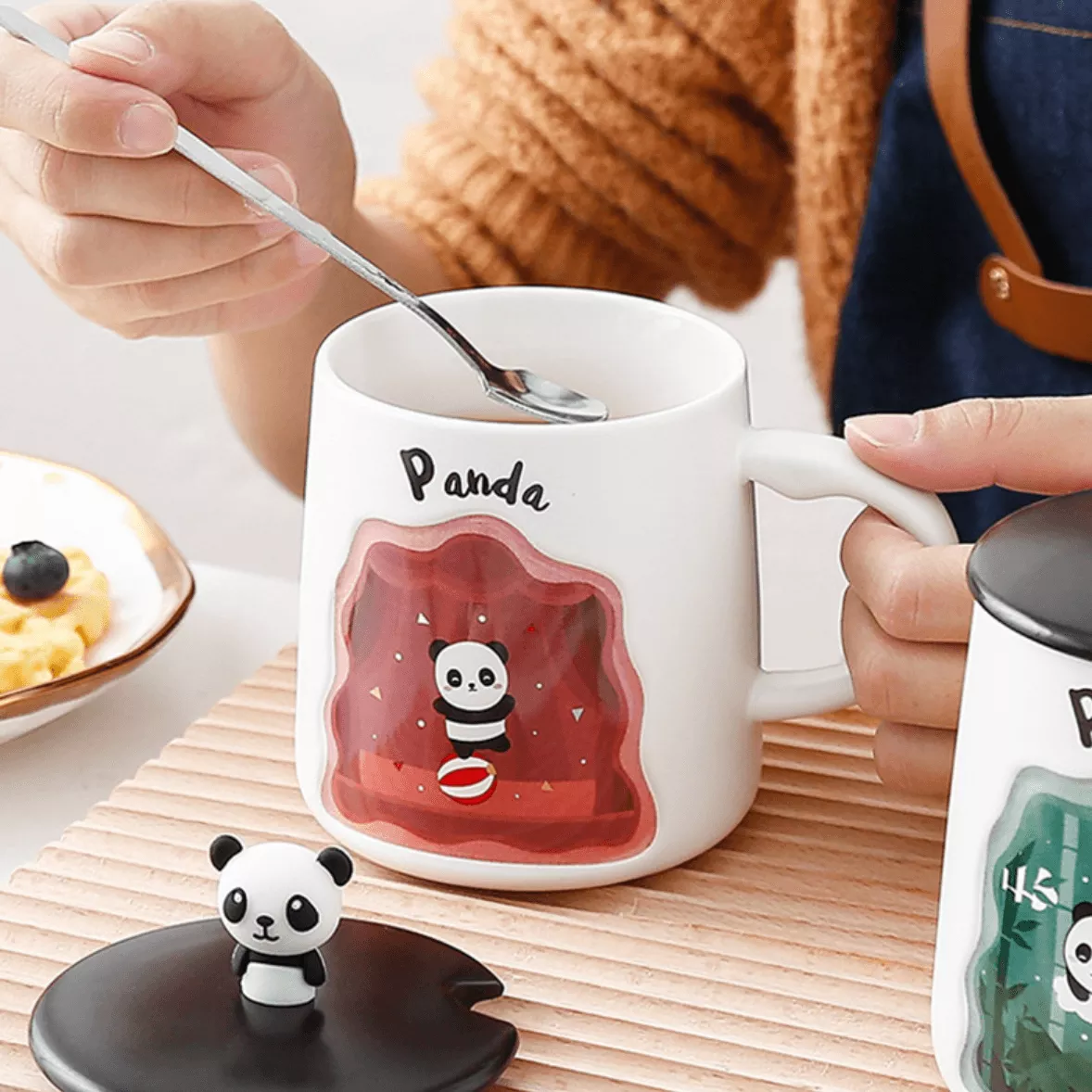 3D Panda Mug|Red&Blue&Green&Blue&Green