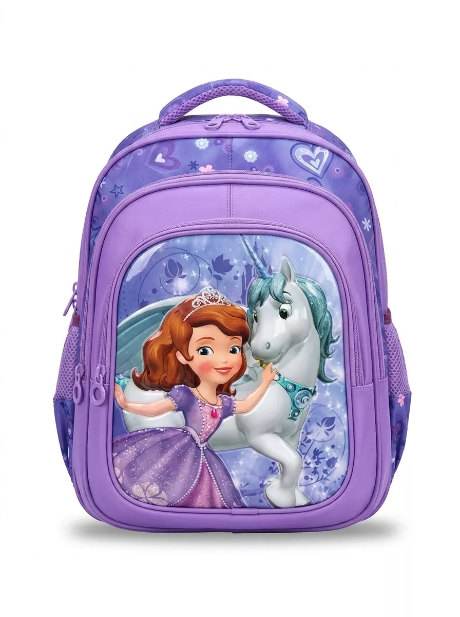3D Sofia School Backpack for Girls Princess Character Bag