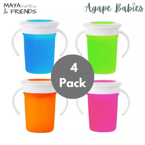 [4-Pack] Maya & Friends Miracle 360 Sippy Cup 7oz – 4 Variant