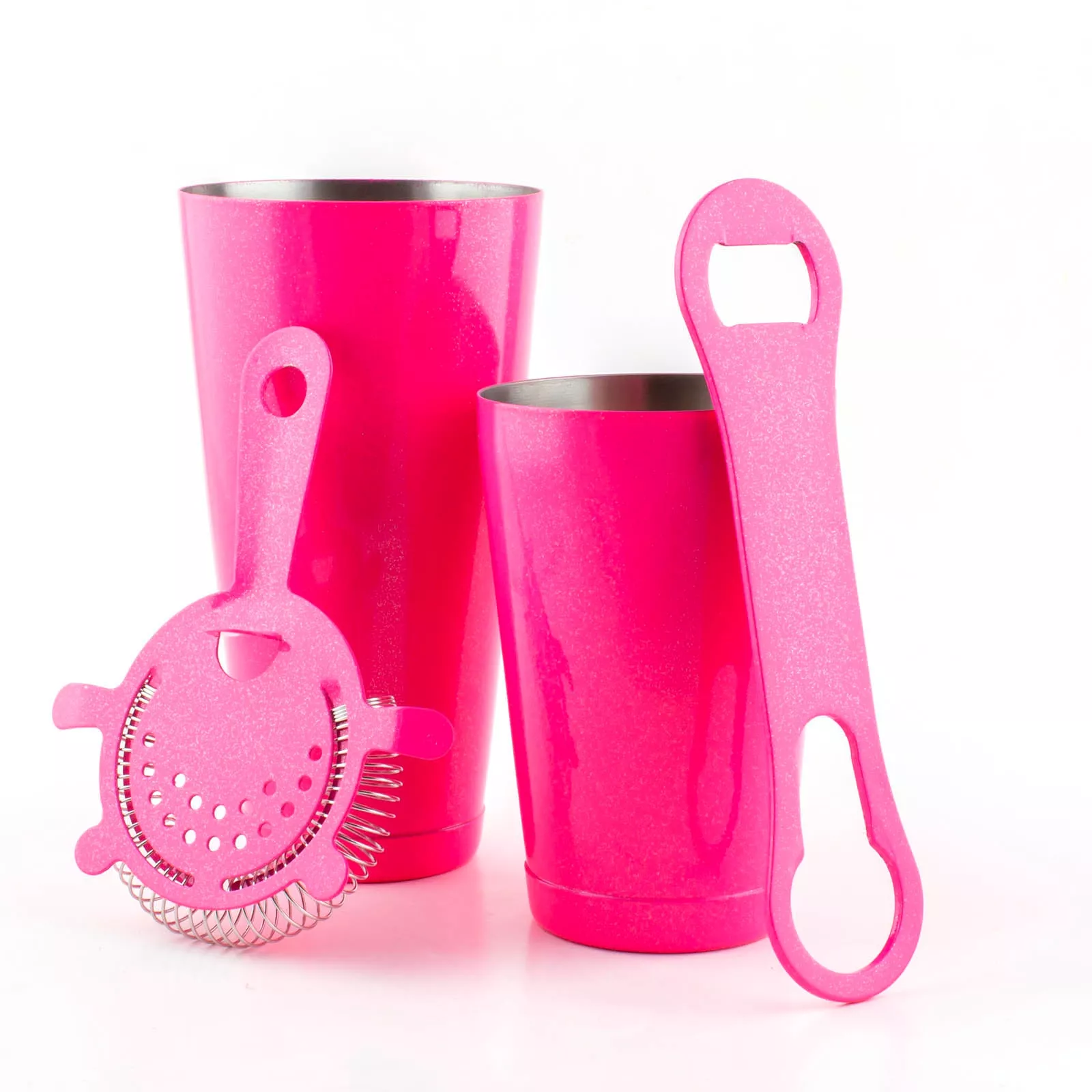4 Piece Bar Set With V-Rod - Pink Glitter