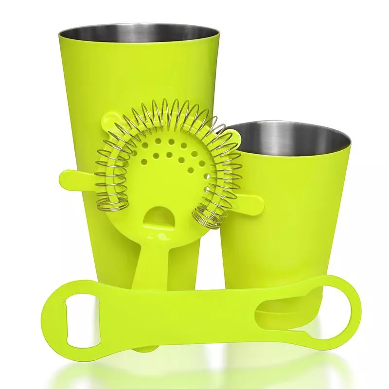4 Piece Neon Yellow Powder Coated Bar Set with V-Rod