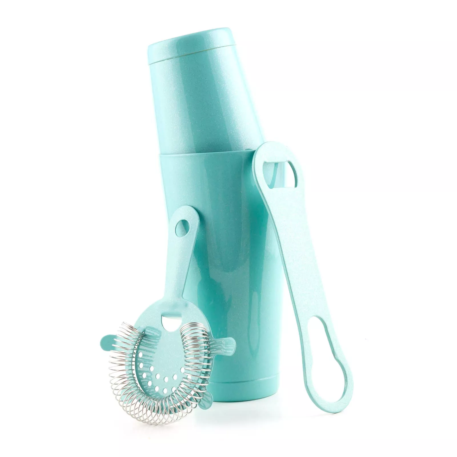 4 Piece Set w/ V-Rod - Glitter Mint Blue