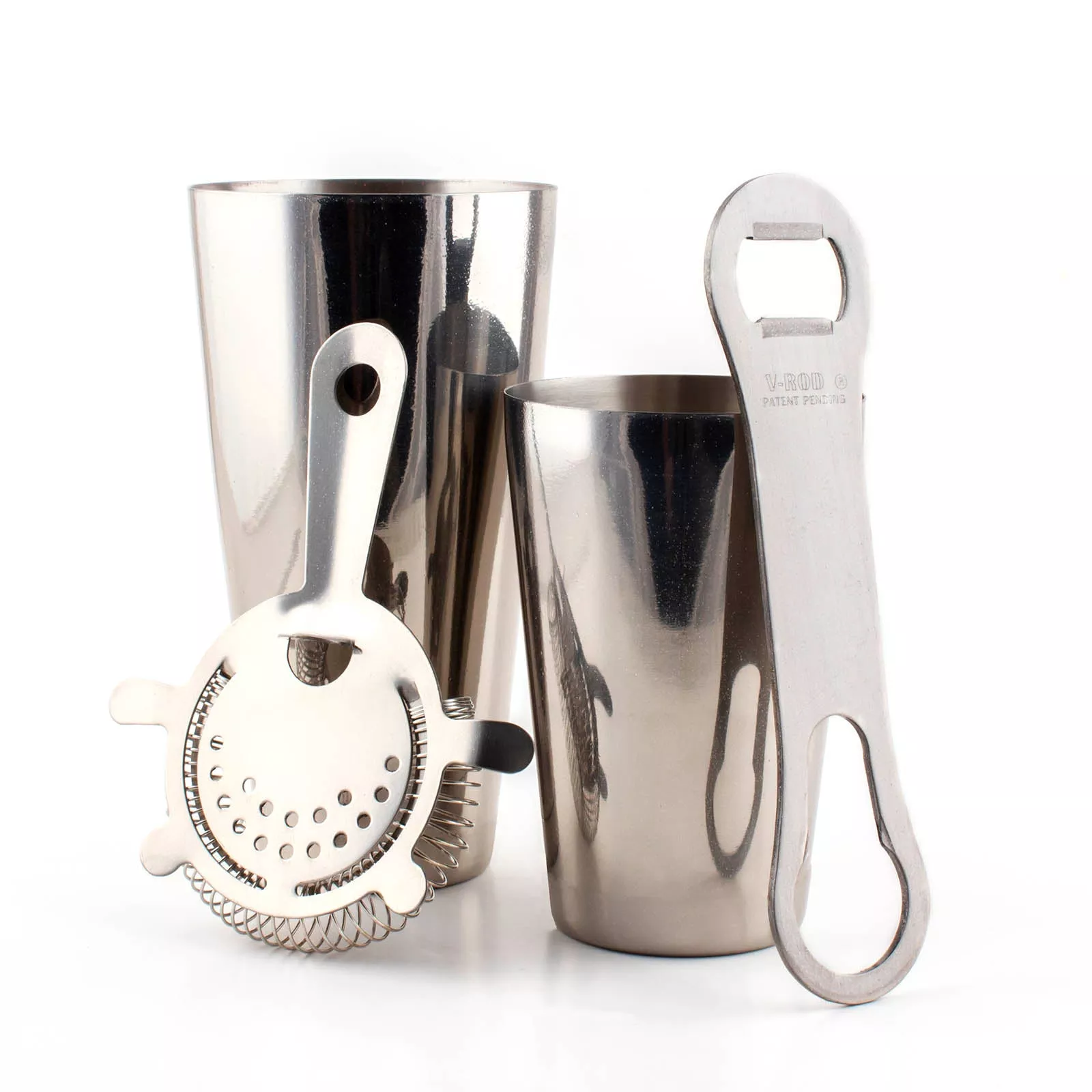 4 Piece Silver Glitter Bar Set with V-Rod
