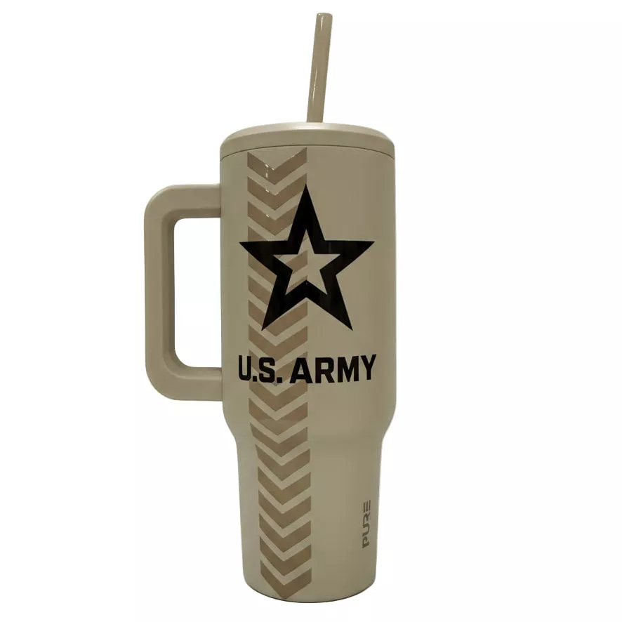 40oz Tumbler with Handle - Army Tire Tread