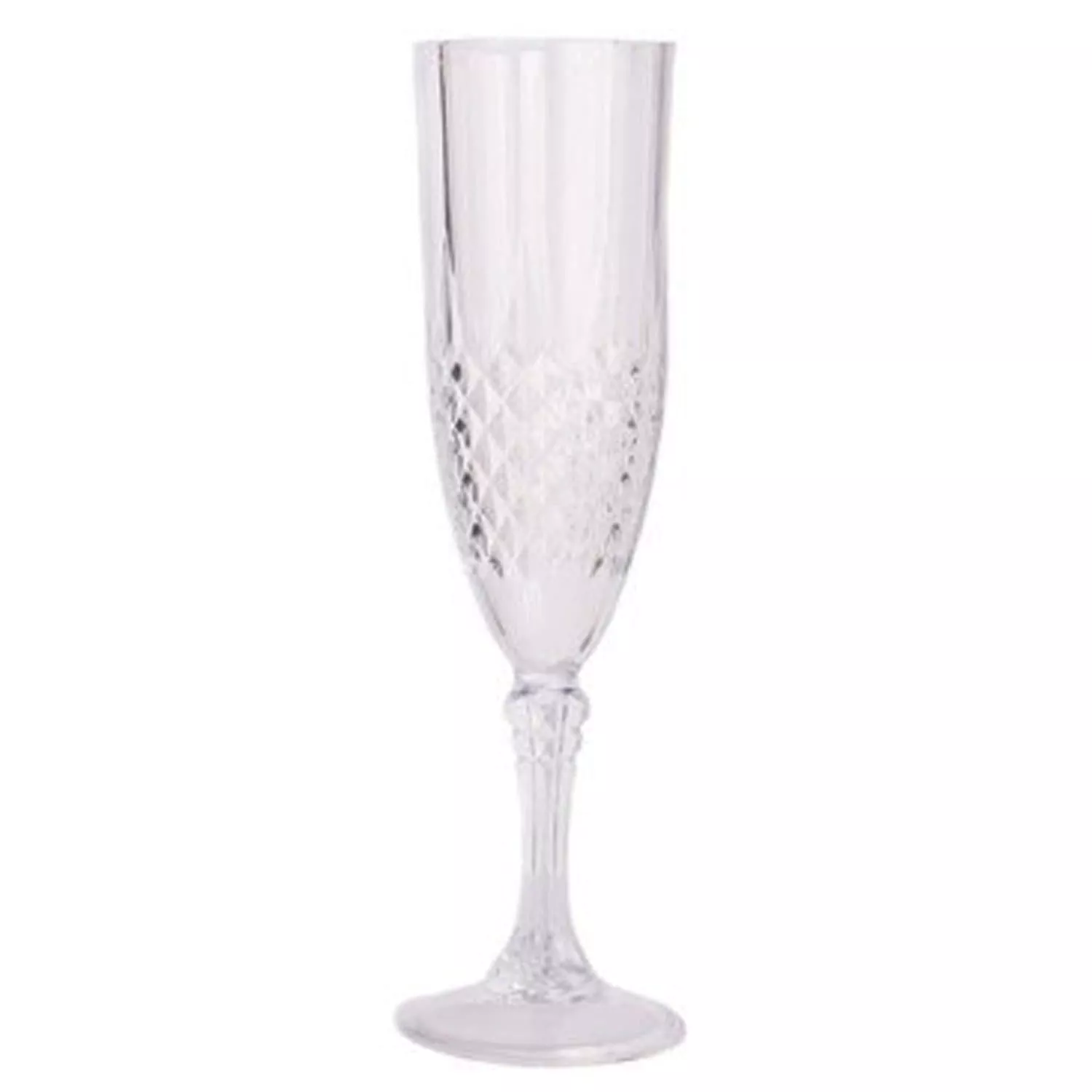 8oz Crystal Effect Elegant Champagne Flutes Plastic 4 Pack