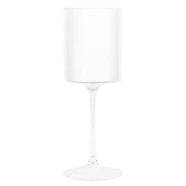 9oz Two Tone White/Clear Plastic Disposable Wine Goblets