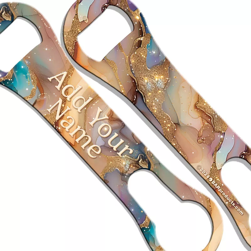 ADD YOUR NAME V-Rod Bottle Opener Beige Marble