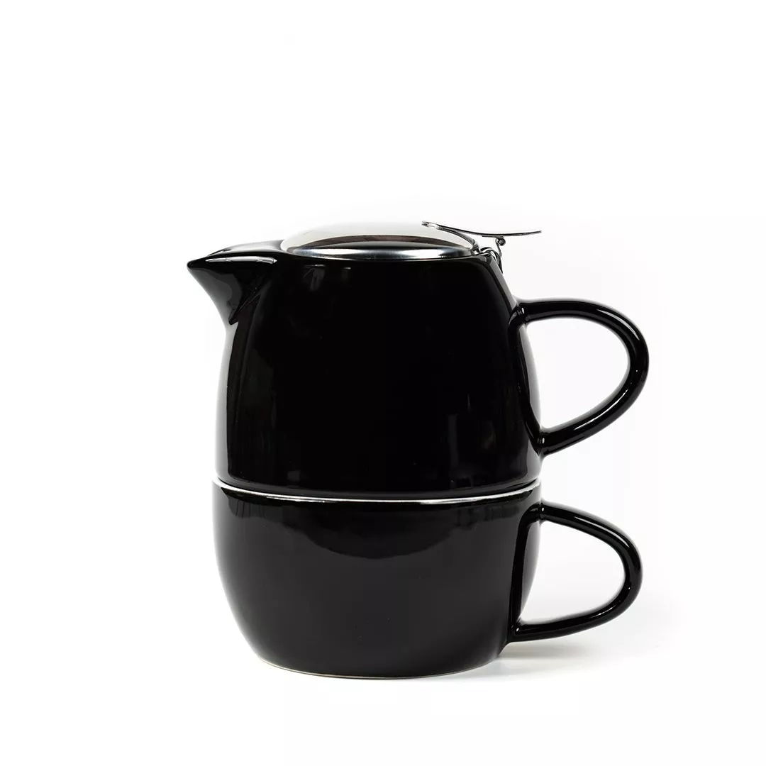 All In One - Ceramic Tea Set|Black