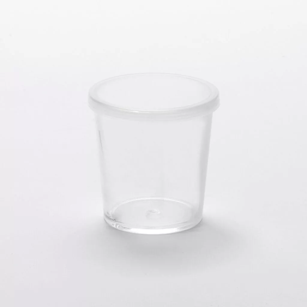American Metalcraft PMC2 2 Oz Plastic Mini Cup with Lid