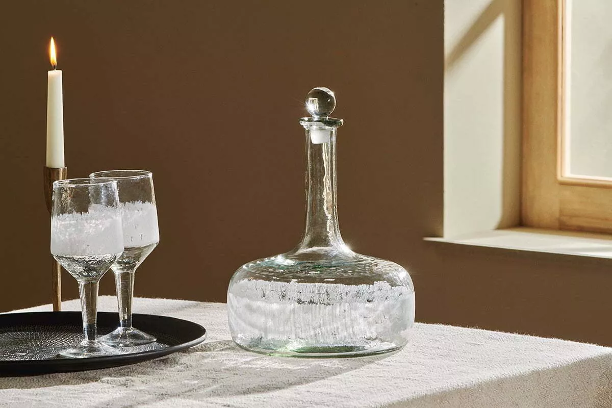 Anara Etched Decanter|One Size|Clear