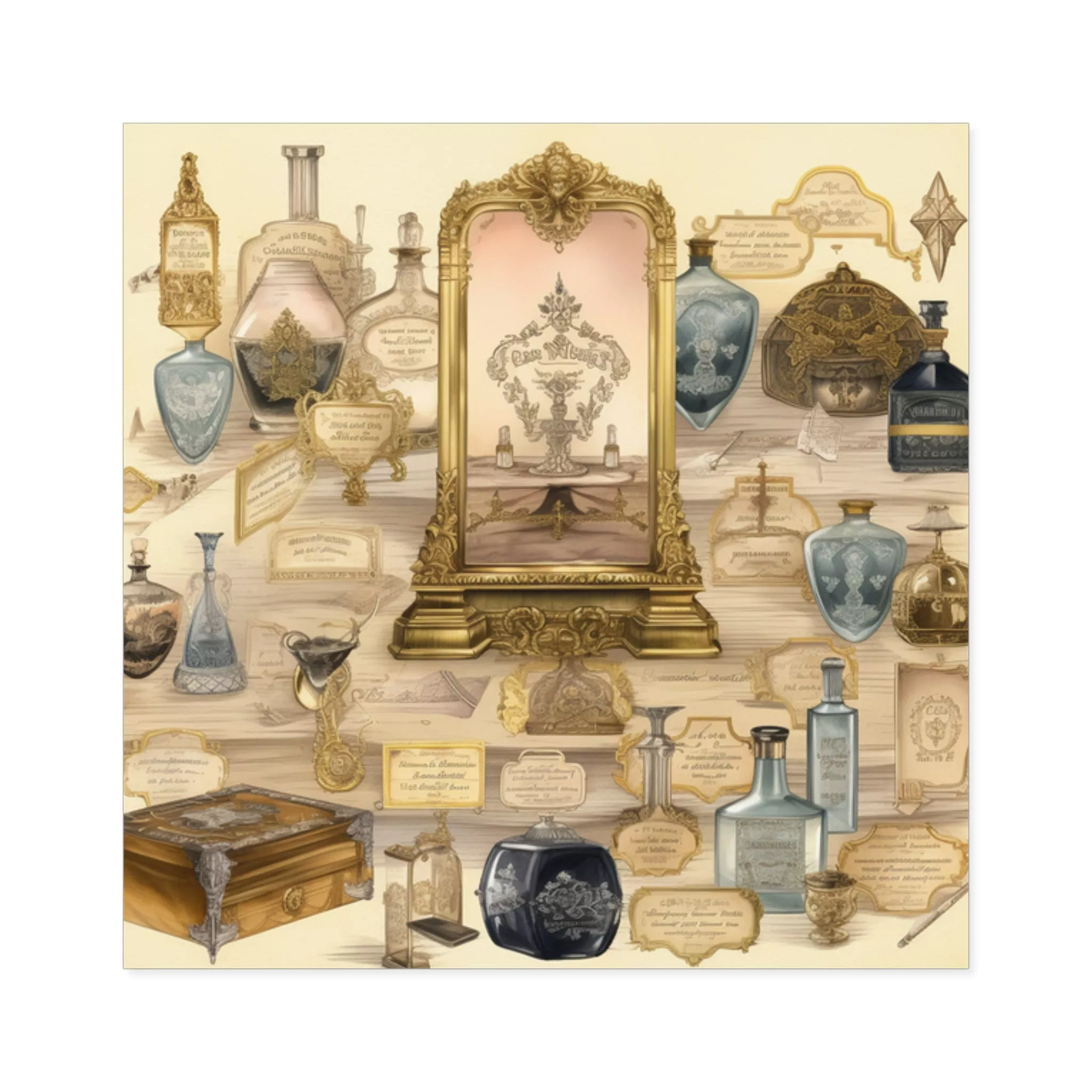 Antique Apothecary Label Square Decal #1