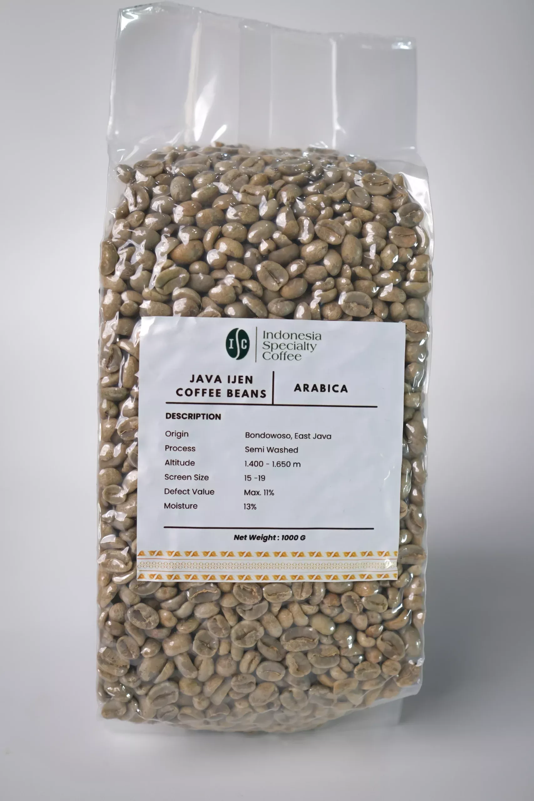 Arabica Java Ijen Green Coffee Beans