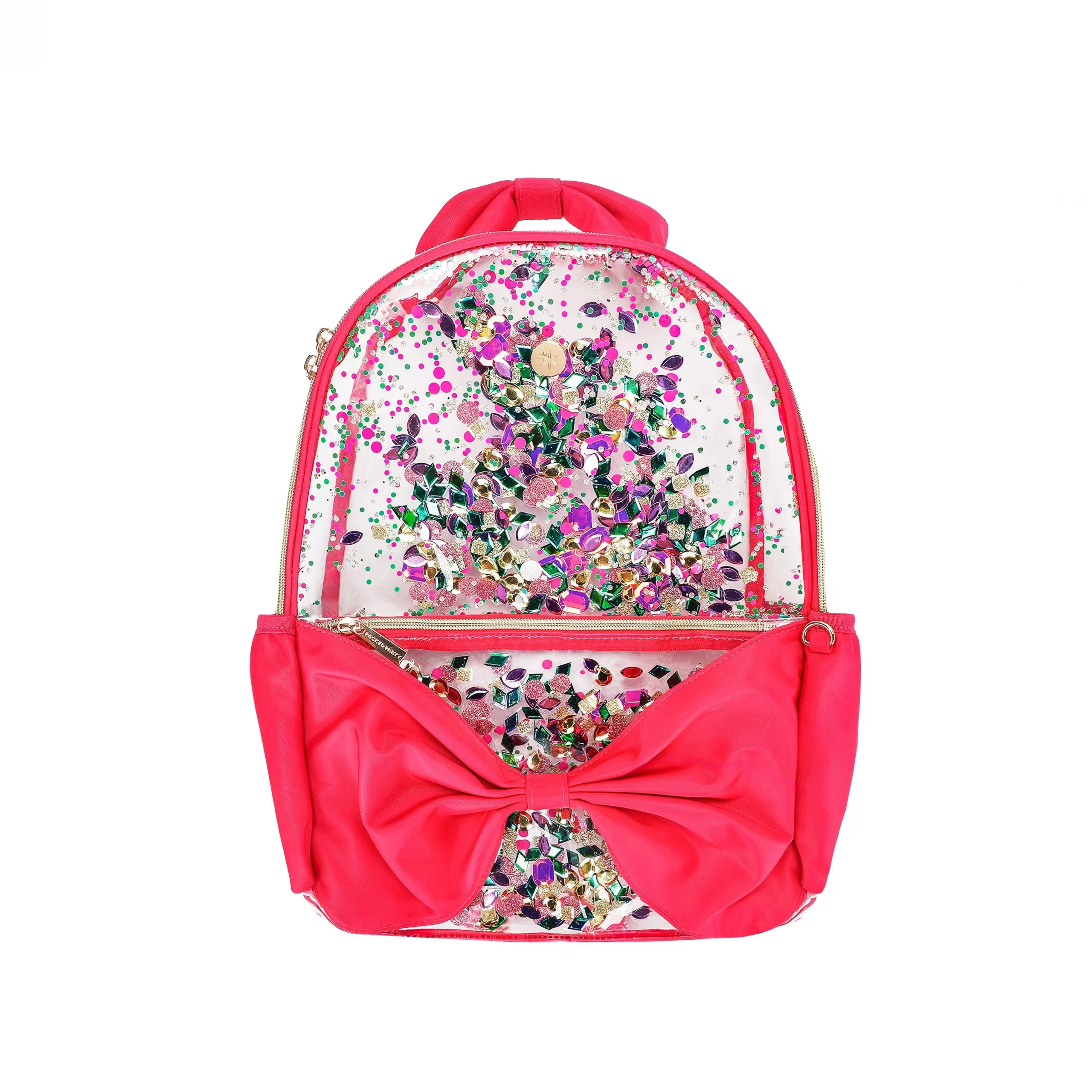 ‘Audrey’ Bow & Jewels Confetti Clear Backpack