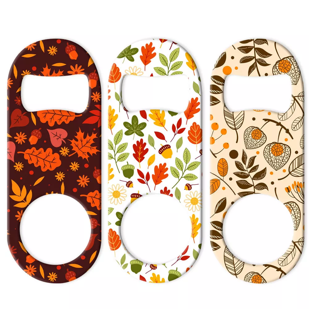 Autumn Pattern Mini Bottle Openers - Sold in Packs of 3 or Individually