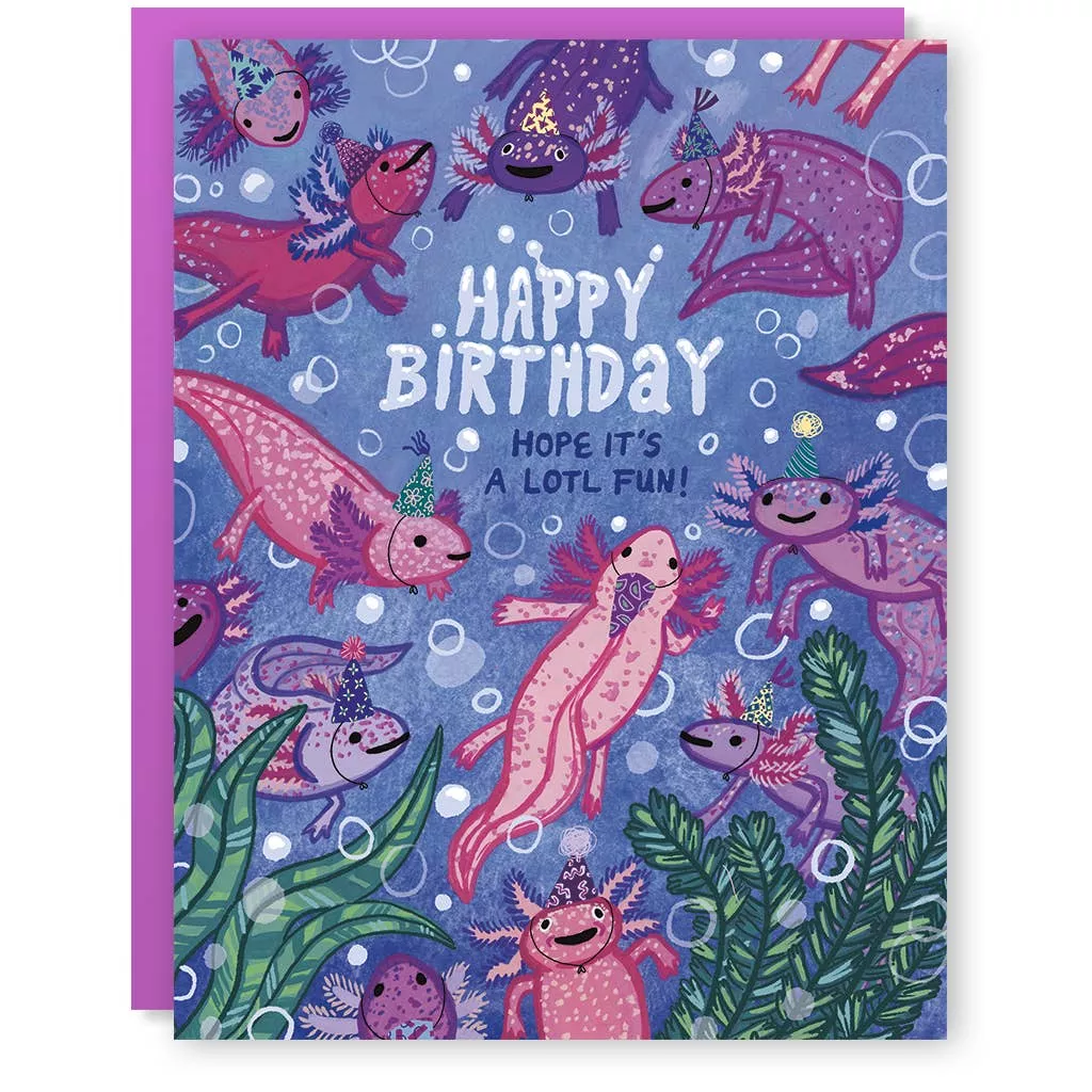 Axolotl Birthday Card