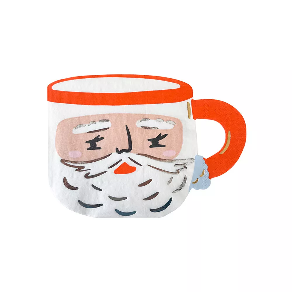 Baking Spirits Bright White Santa Mug Large Napkins, Pack of 16