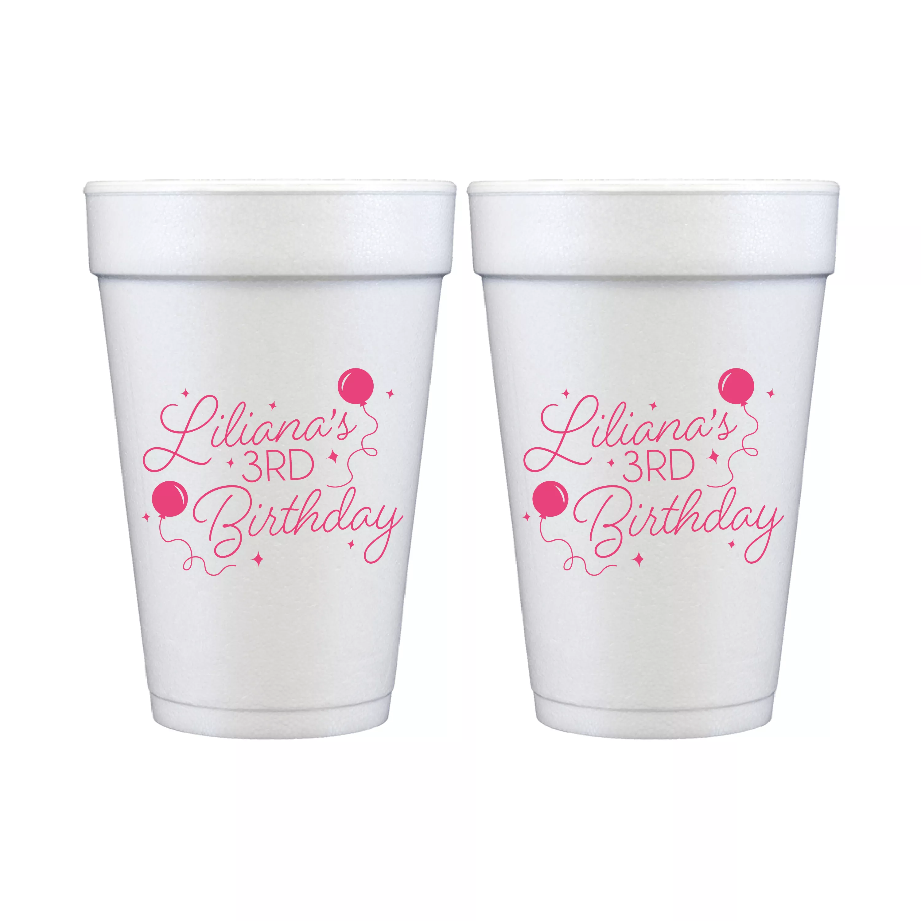 Balloons and Confetti Birthday Foam Cups