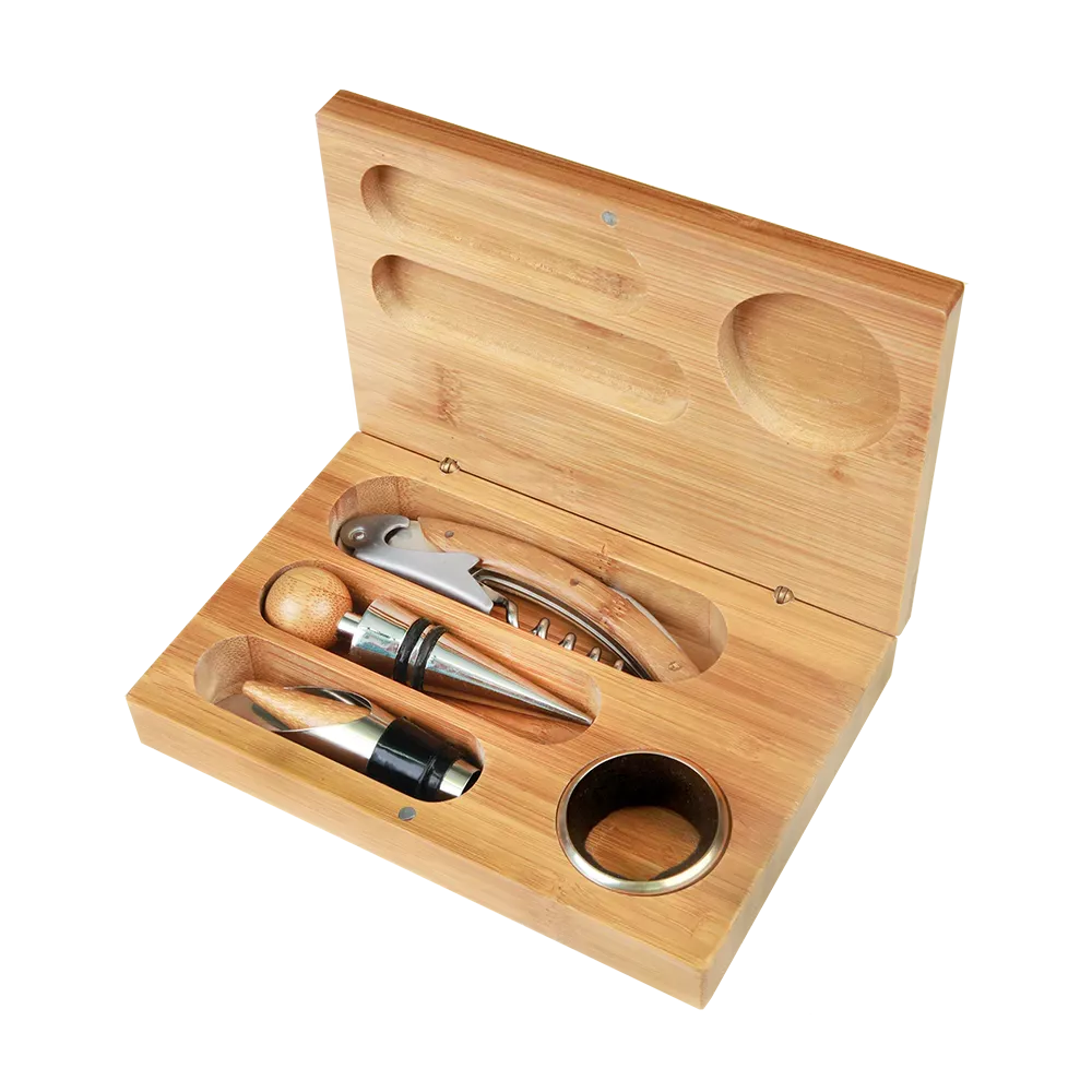 Bamboo 4-Piece Wine Tool Set