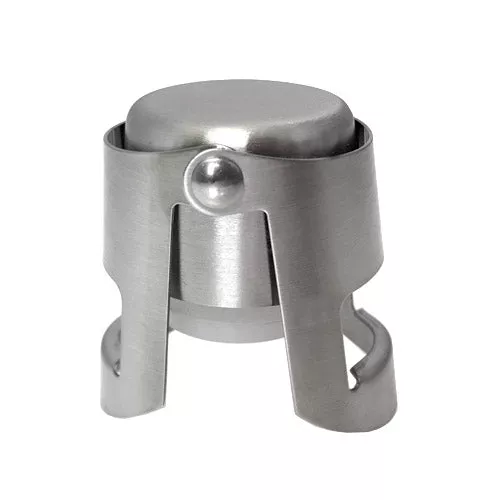 BarConic Brushed Stainless Button Style Champagne Stopper