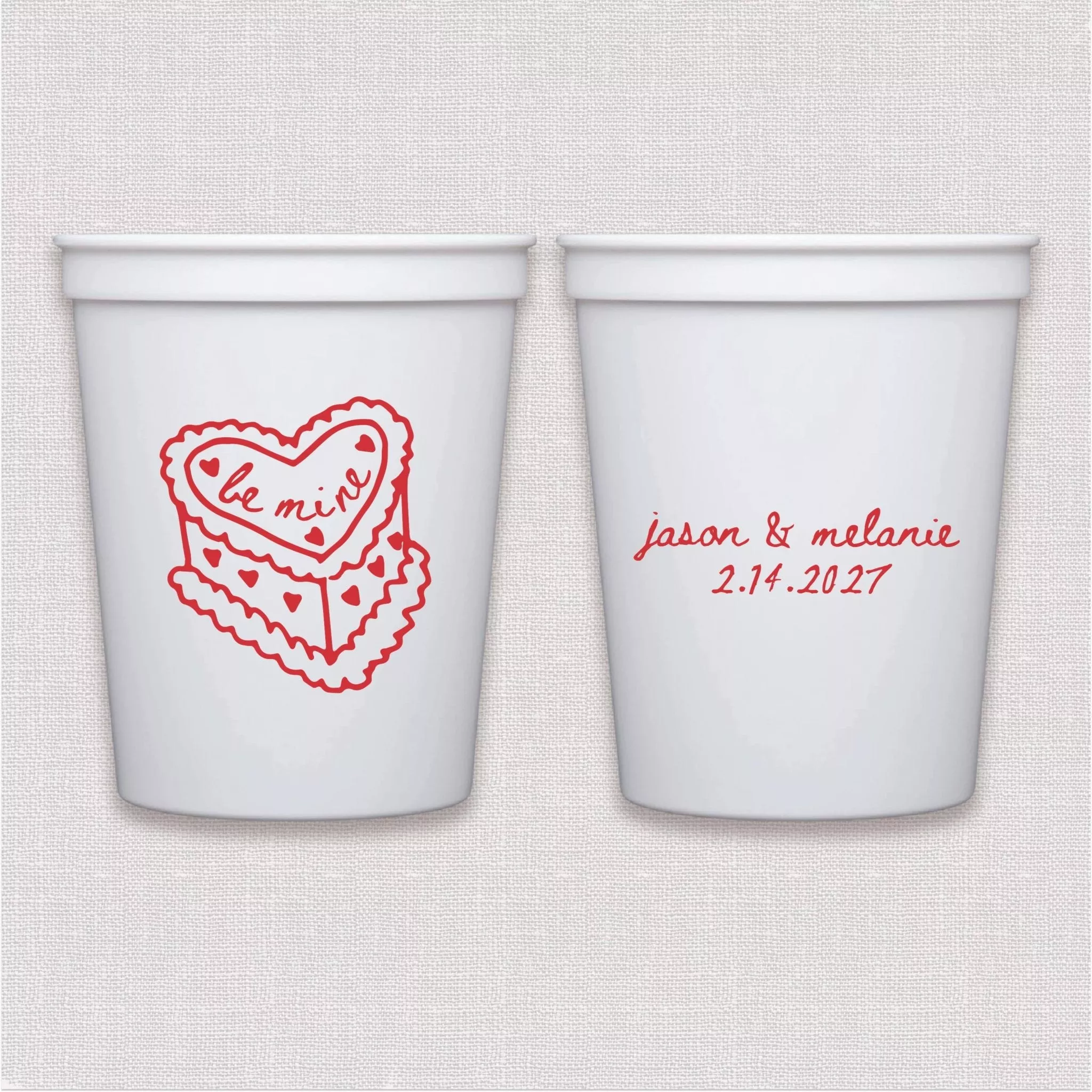 Be Mine Valentine Wedding Stadium Cups