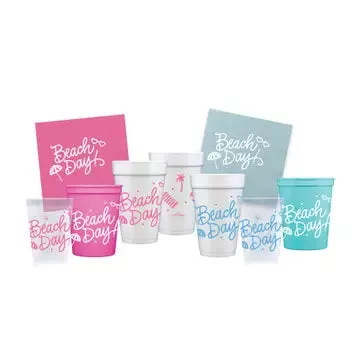 Beach Day! Foam Cups|Pink&Blue