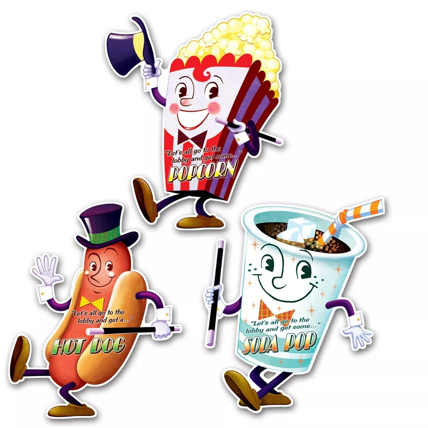 Beistle 57464 3 Count Movie Cutouts 18