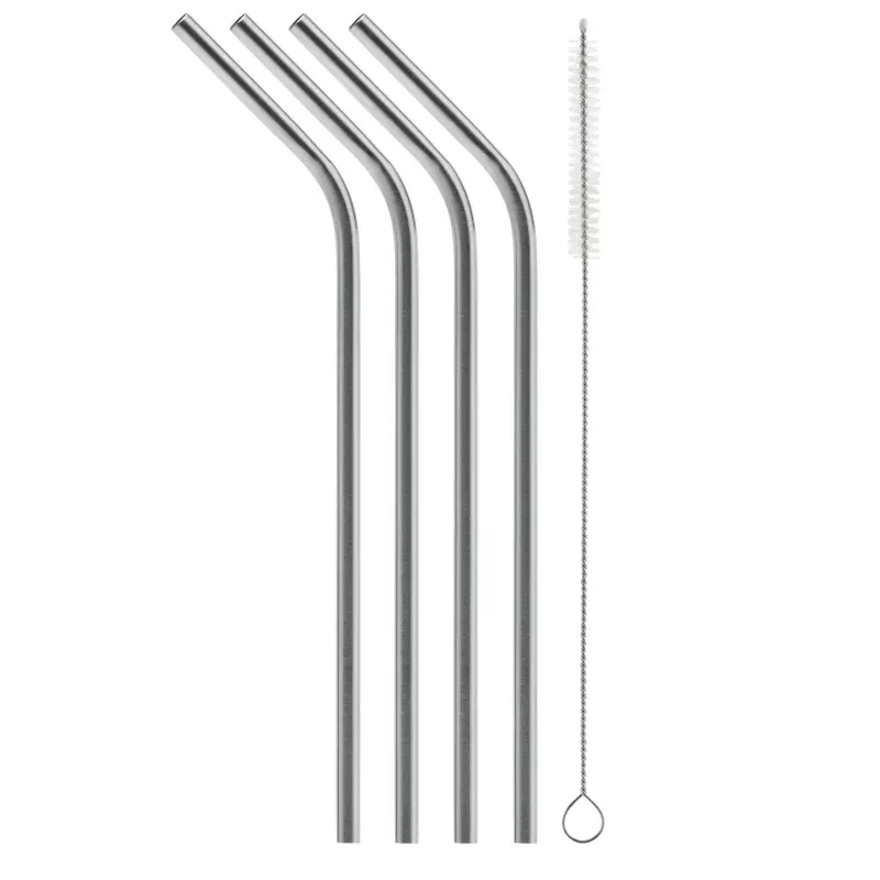 Bent Stainless Steel Straw (4 pack)