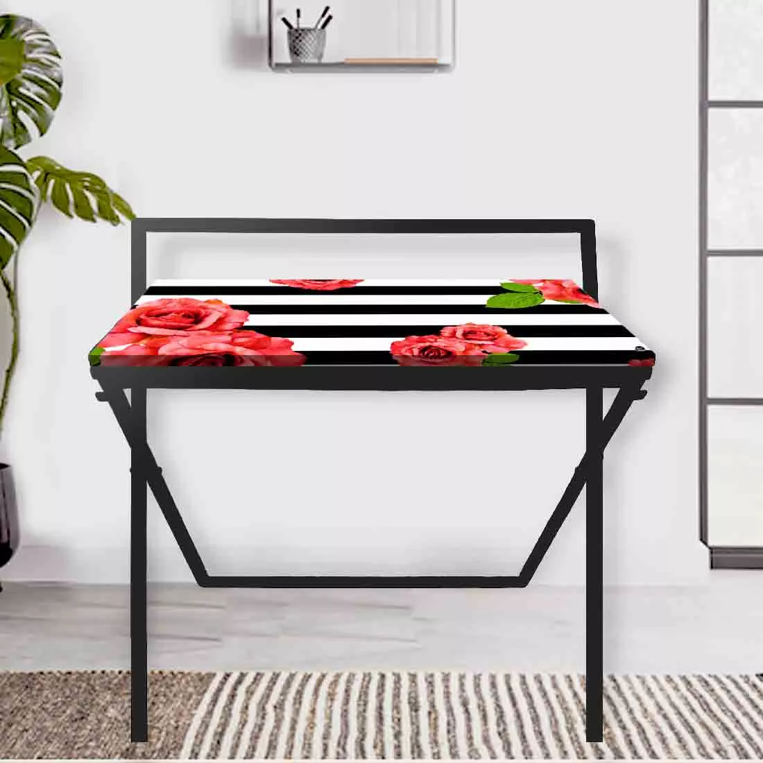 Best Foldable Computer Desk for Work From Home - Floral Stripes