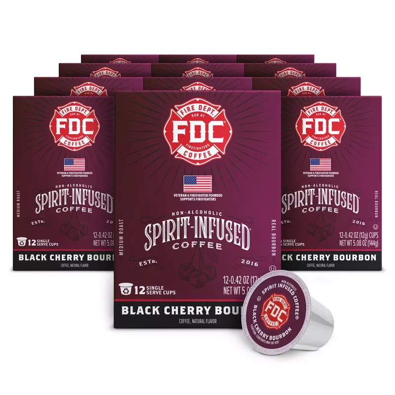 Black Cherry Bourbon Infused Coffee Pods, 12 Boxes (144 Cups)