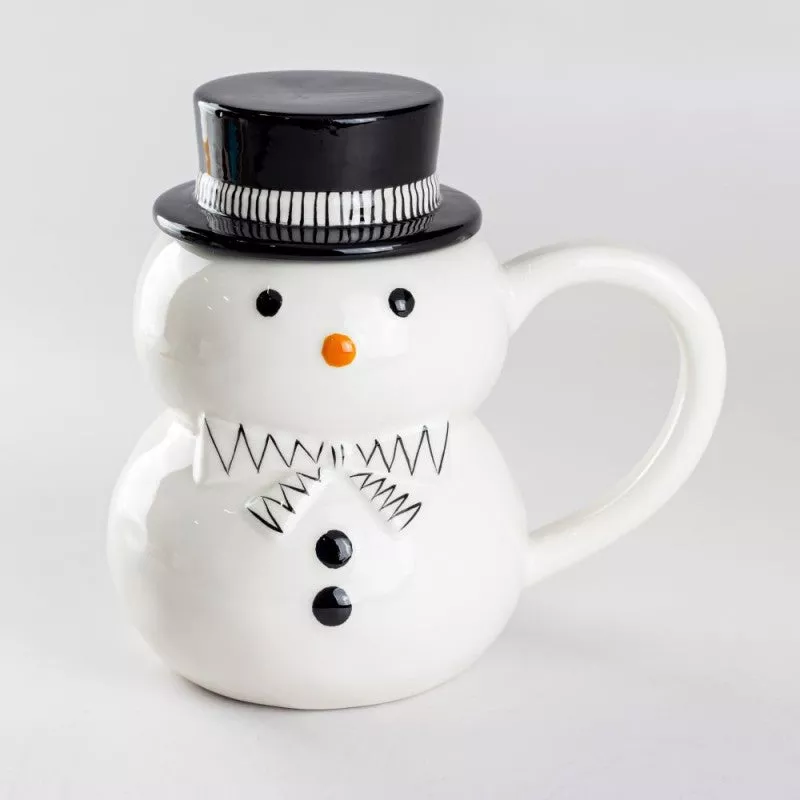 Black Hatted Snowman Mug