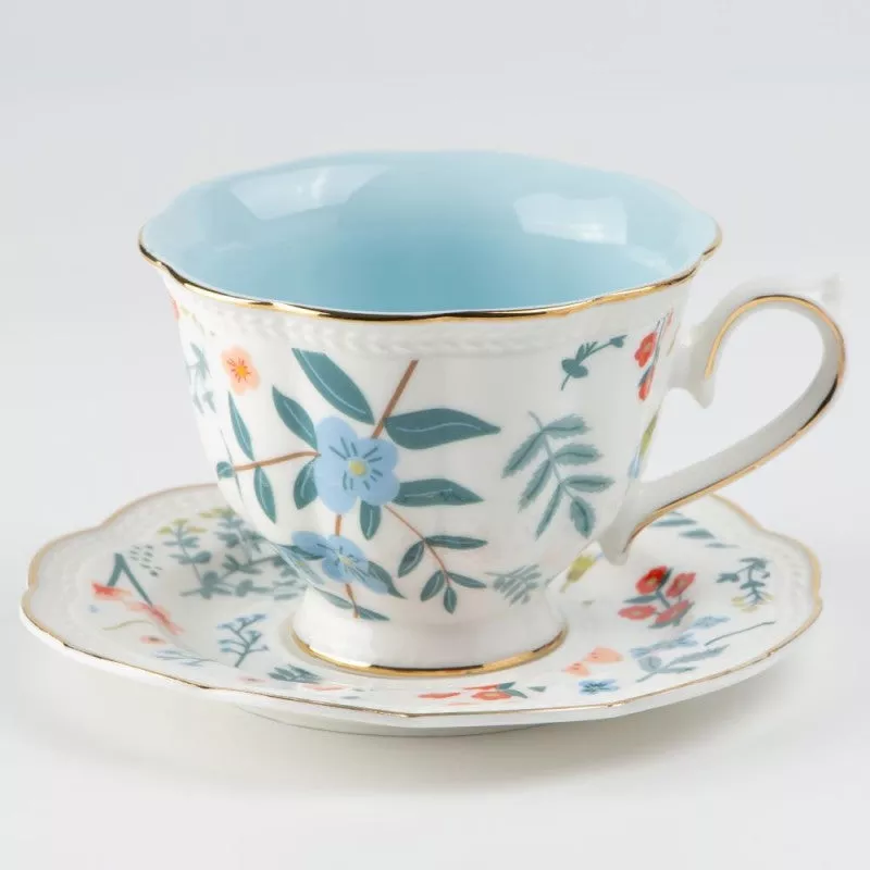 Blue Leaf Cup & Saucer