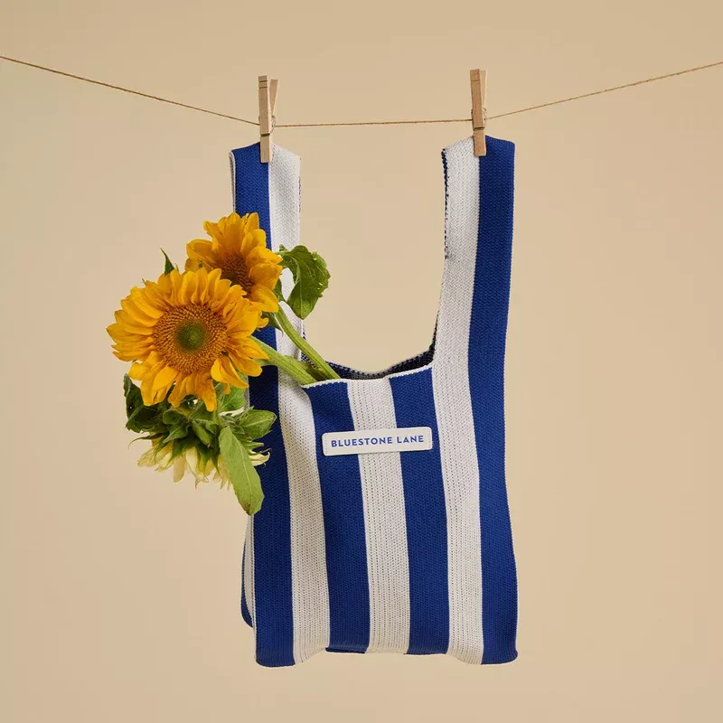 Blue & White Stripe Bag