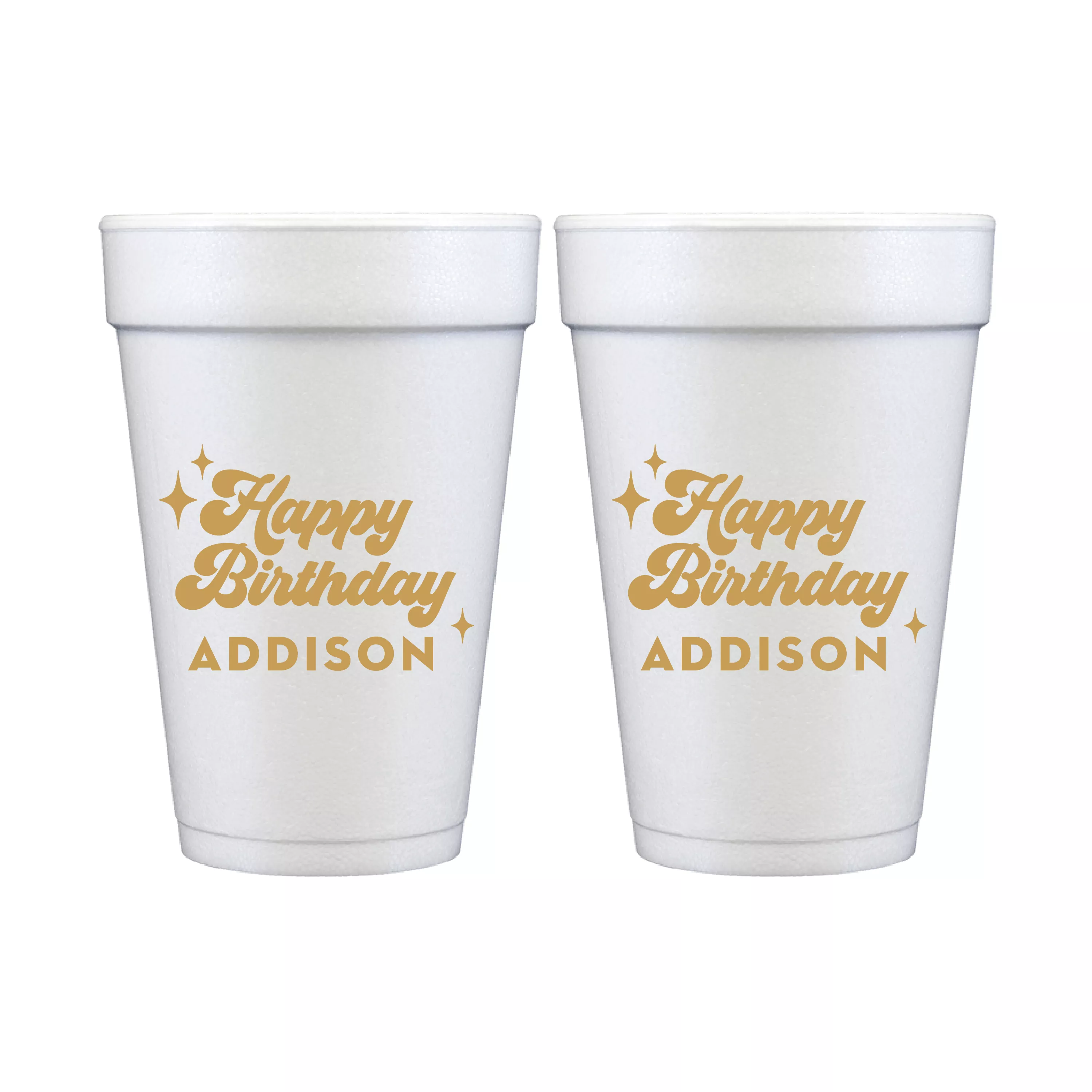 Bold Retro Birthday Foam Cups