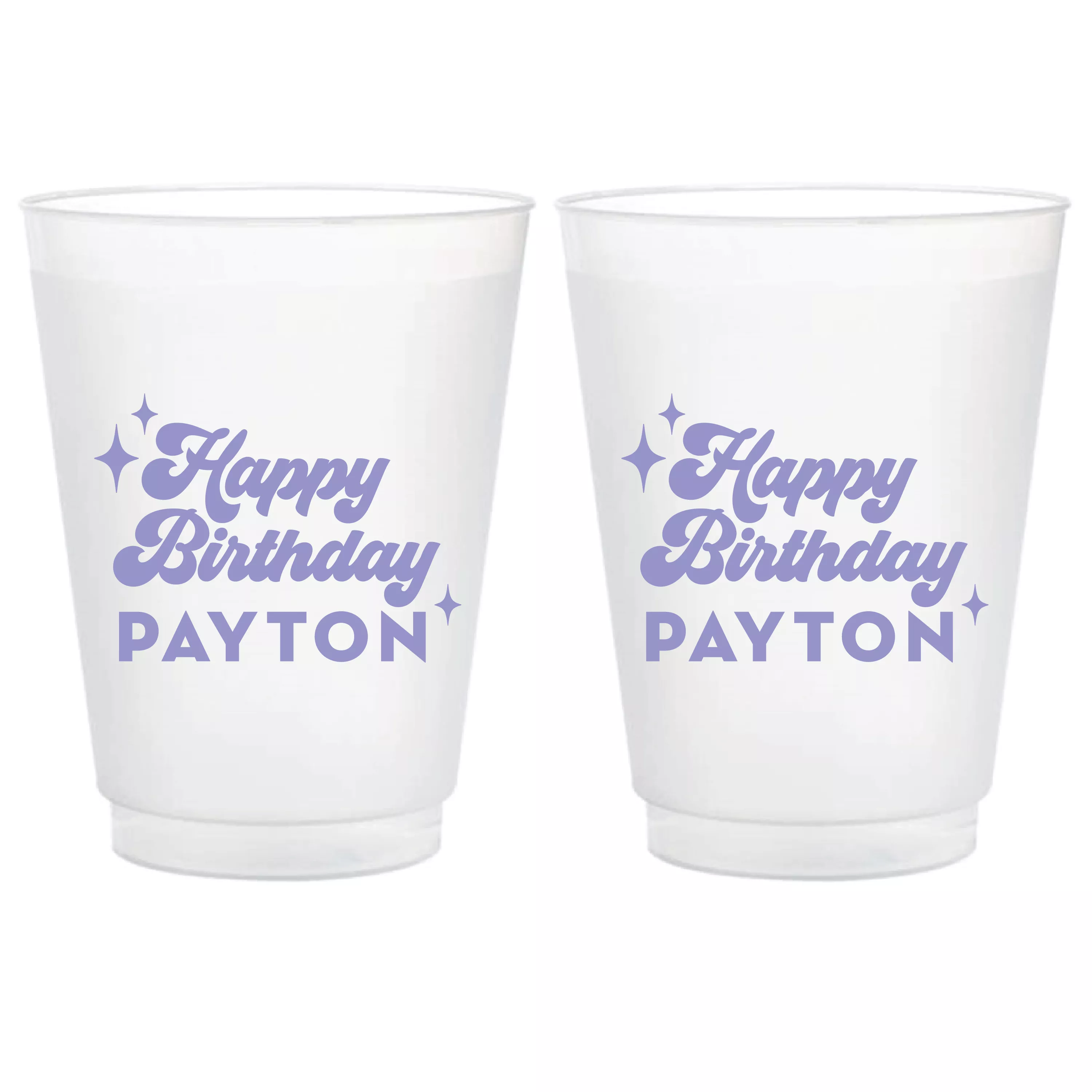 Bold Retro Birthday Frosted Plastic Cups